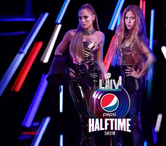 Jennifer Lopez and Shakira promoting the Pepsi Halftime Show.